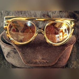 Tom Ford Alana Aviator Horn Brown Sunglasses TF360 63F